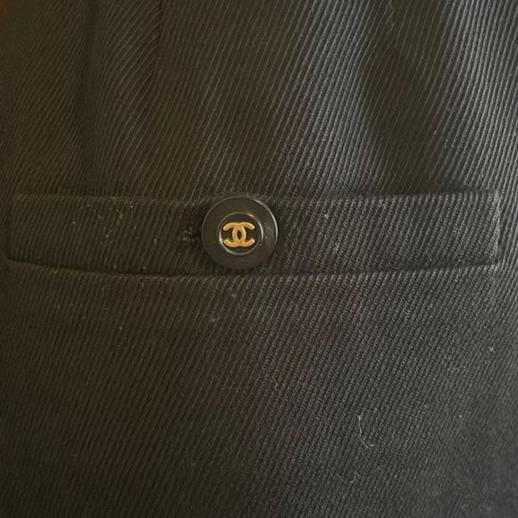 Chanel Womens EU40 Vintage 1996 Spring Black Cotton Button Pencil Mini Skirt - Picture 4 of 10